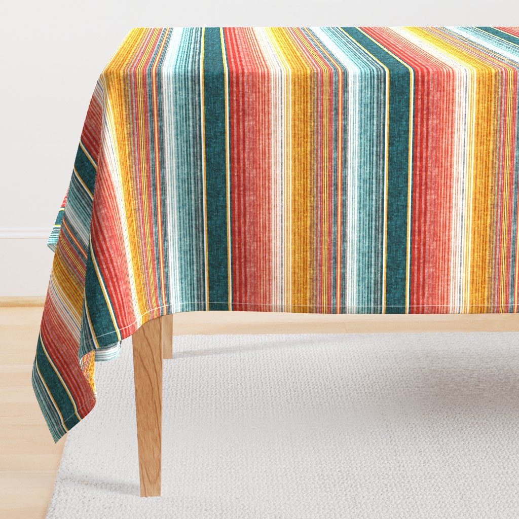 (small scale) serape southwest stripes - teal -  LAD19