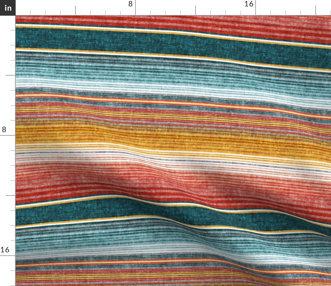 (small scale) serape southwest stripes - teal -  LAD19