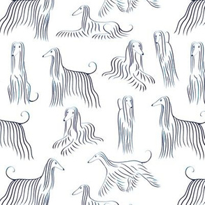 Afghan Hounds Pattern (White Background)