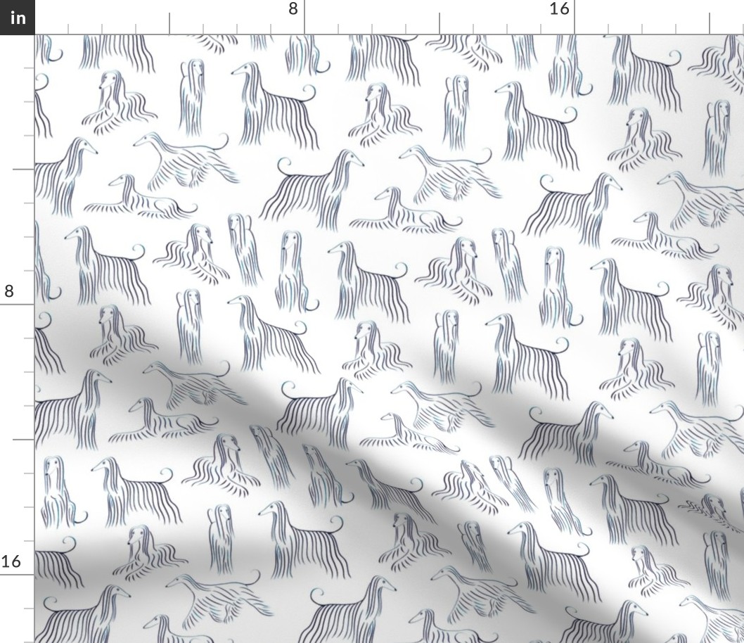 Afghan Hounds Pattern (White Background)