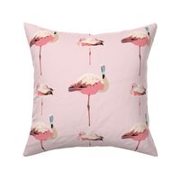 Pink Elegant Realistic Flamingo Bird Pattern