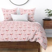 Pink Elegant Realistic Flamingo Bird Pattern