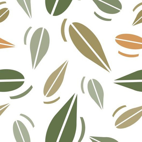 Large Woodland Leaves Wallpaper, Nature Lover Print