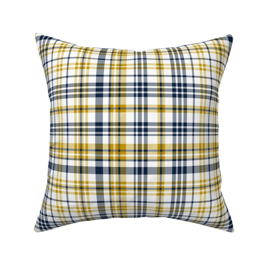 notre dame plaid - blue and gold plaid - Fabric | Spoonflower
