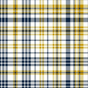 notre dame plaid - blue and gold plaid - gold and blue fabric