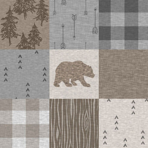 Rustic Bear - brown and grey