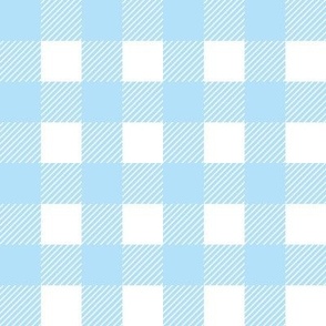 gingham baby blue and white, 1 inch
