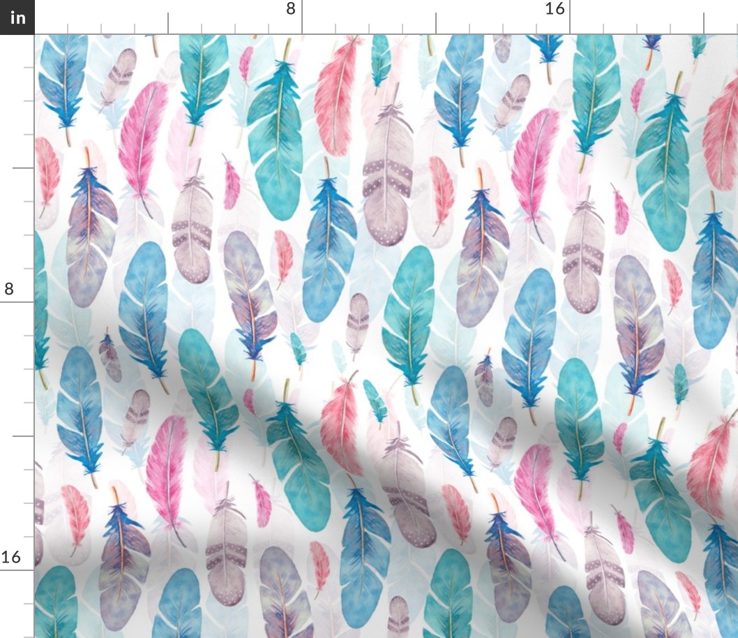 Watercolor fethers pattern
