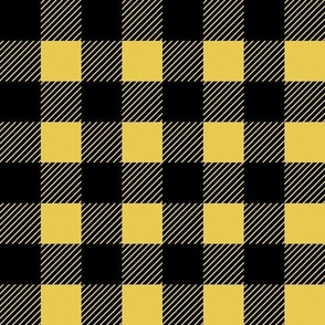 buffalo checks, black and yellow, 1 inch