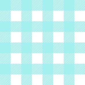 buffalo checks, ice blue aqua and white, 1 inch