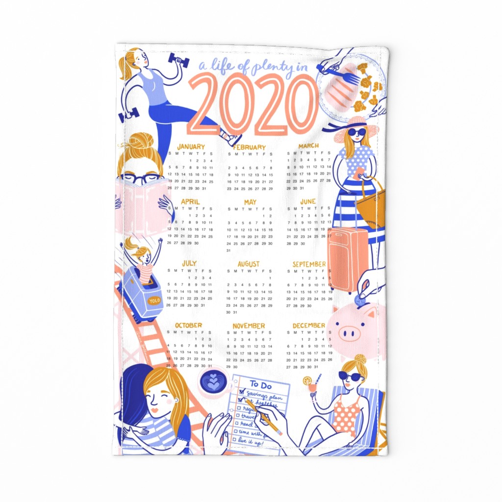 2020 Resolutions Tea Towel Calendar