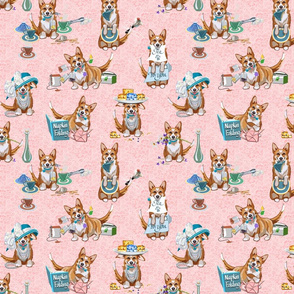 Tea with Corgi | Small | Pink