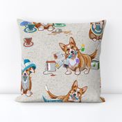 Tea with Corgi | Large | Natural