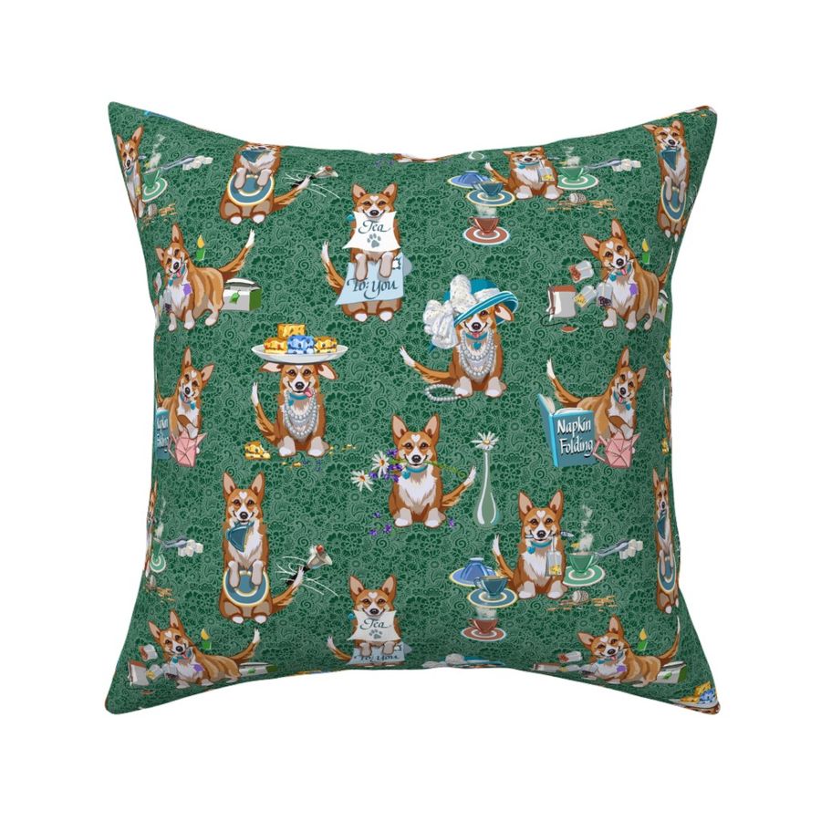 Tea with Corgi | Small | Green