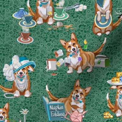 Tea with Corgi | Small | Green