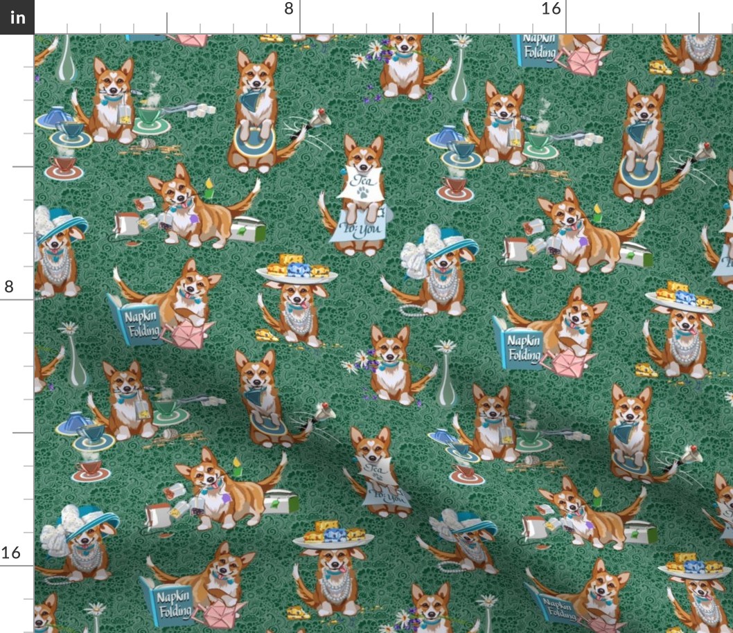 Tea with Corgi | Small | Green