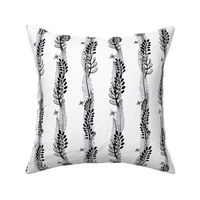 Night Fern Stripe-Black & White