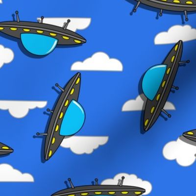 ufos on blue 