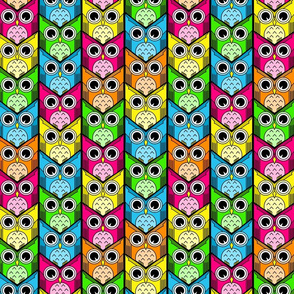 woodland owl chevron bright colors