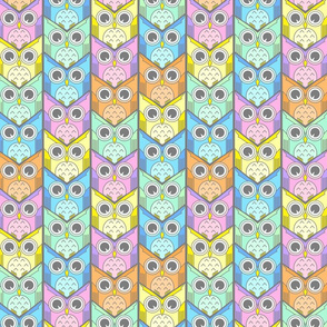 woodland owl chevron pastel colors 