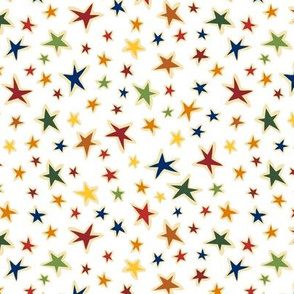 Star Light: White small scale, quilting stars