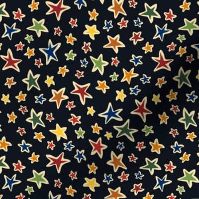 Star Light: Black, small scale fabric, quilting