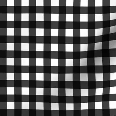 Black White Buffalo Plaid 1"