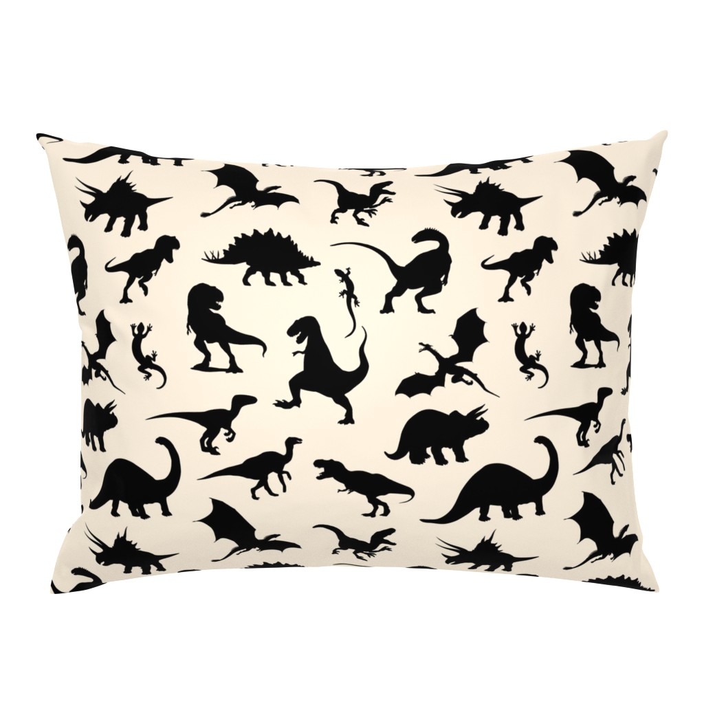 Land of Dinosaurs! Black on beige 