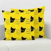 Peek-a-Boo Black Cats - yellow - Home Sweet Home (large)