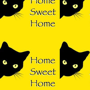 Peek-a-Boo Black Cats - yellow - Home Sweet Home (large)