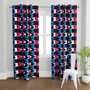 Peek-a-Boo Black Cats - multi - pink blue black white (large)