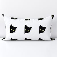 Peek-a-Boo Black Cats - white