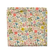 WOODLAND FLOWERS cream 15"