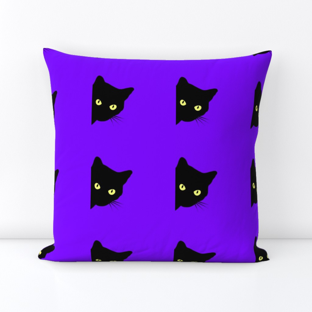 Peek-a-Boo Black Cats - violet purple