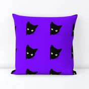 Peek-a-Boo Black Cats - violet purple