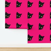 Peek-a-Boo Black Cats - hot pink 