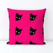 Peek-a-Boo Black Cats - hot pink 
