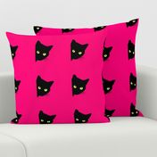 Peek-a-Boo Black Cats - hot pink 