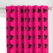 Peek-a-Boo Black Cats - hot pink 