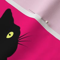 Peek-a-Boo Black Cats - hot pink 