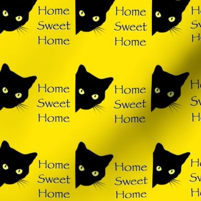 Peek-a-Boo Black Cats - yellow - Home Sweet Home (small)