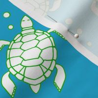 Sea Turtles Group turquoise and green