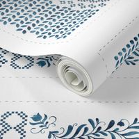 Indigo Folk Teatowel