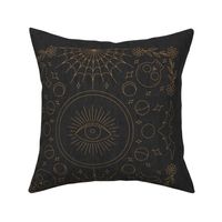 Mystical Embroidery - 18"  Square - Charcoal