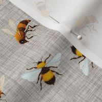 Honey Bees // Gray Linen