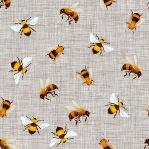 Honey Bees // Gray Linen