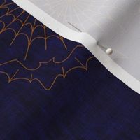 Bat and Spiderweb Embroidery - Blue