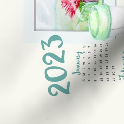 Nature Journaling Calendar Tea Towel 2023