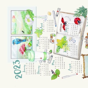 Nature Journaling Calendar Tea Towel 2023