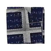 Zodiac Star Chart Tea Towel Blue On Silver Glitter